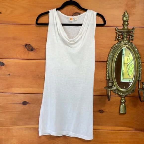 Boss Orange Women's White Cowl Neck Sleeveless Pullover Tunic Top Size Small - Picture 1 of 7